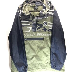 Box Lunch Kakashi Anbu Black Ops Naruto Anorak Jacket Mens 2XL Green Quarter-Zip